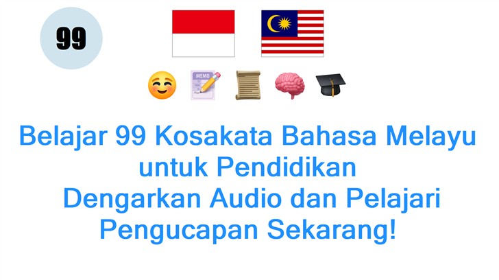 Belajar 99 Kosakata Bahasa Melayu untuk Pendidikan: Dengarkan Audio dan Pelajari Pengucapan Sekarang!
